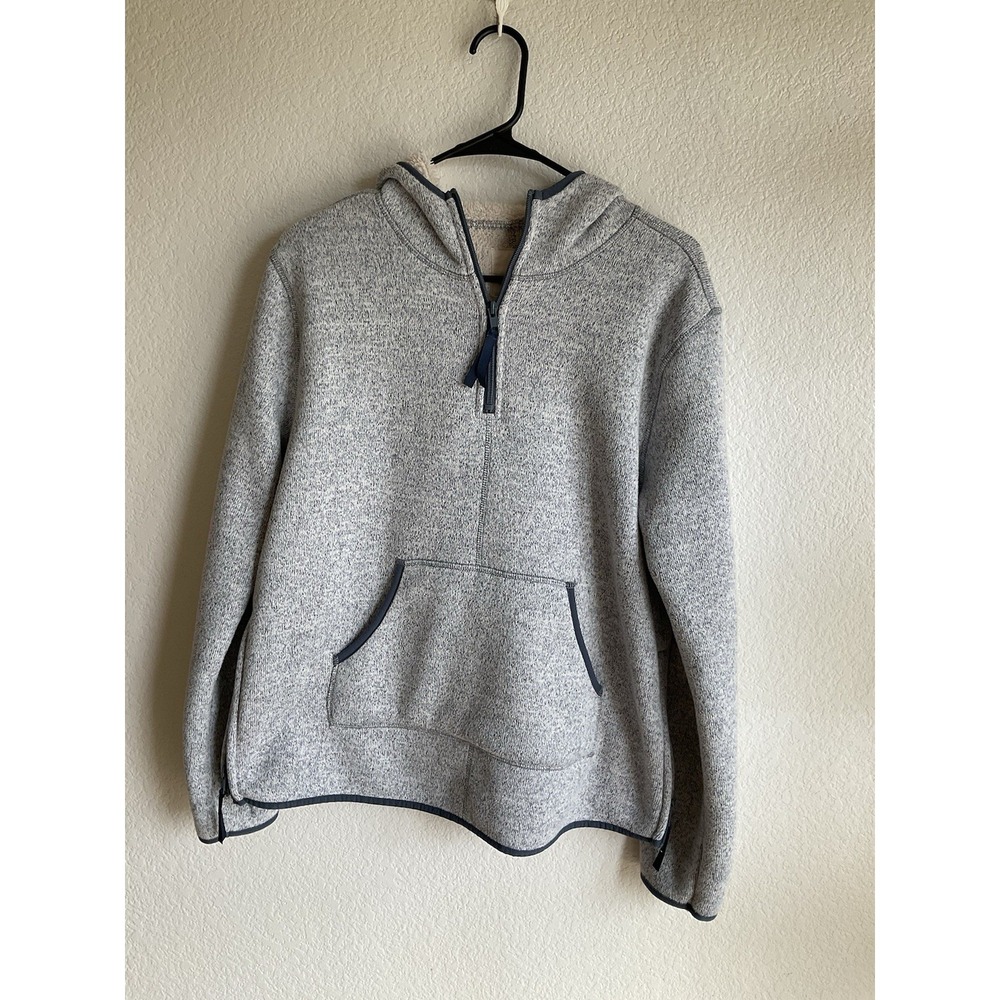 Thread Supply Sherpa Lined Blue Fleece Pullover Hoodie Women's Medium Outdoor